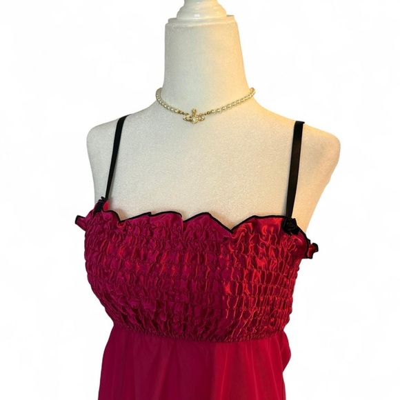 Secret Treasures Coquette Frilly Ruffled Babydoll Spaghetti Strap Top Slip Dress - Picture 3 of 7